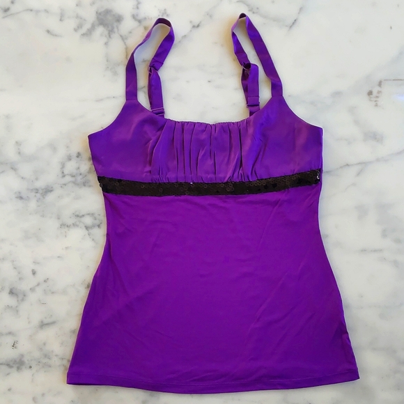 NWT. The Limited Rayon Spandex with Satin Trim and Sparkle Decor Cami. - Picture 3 of 7